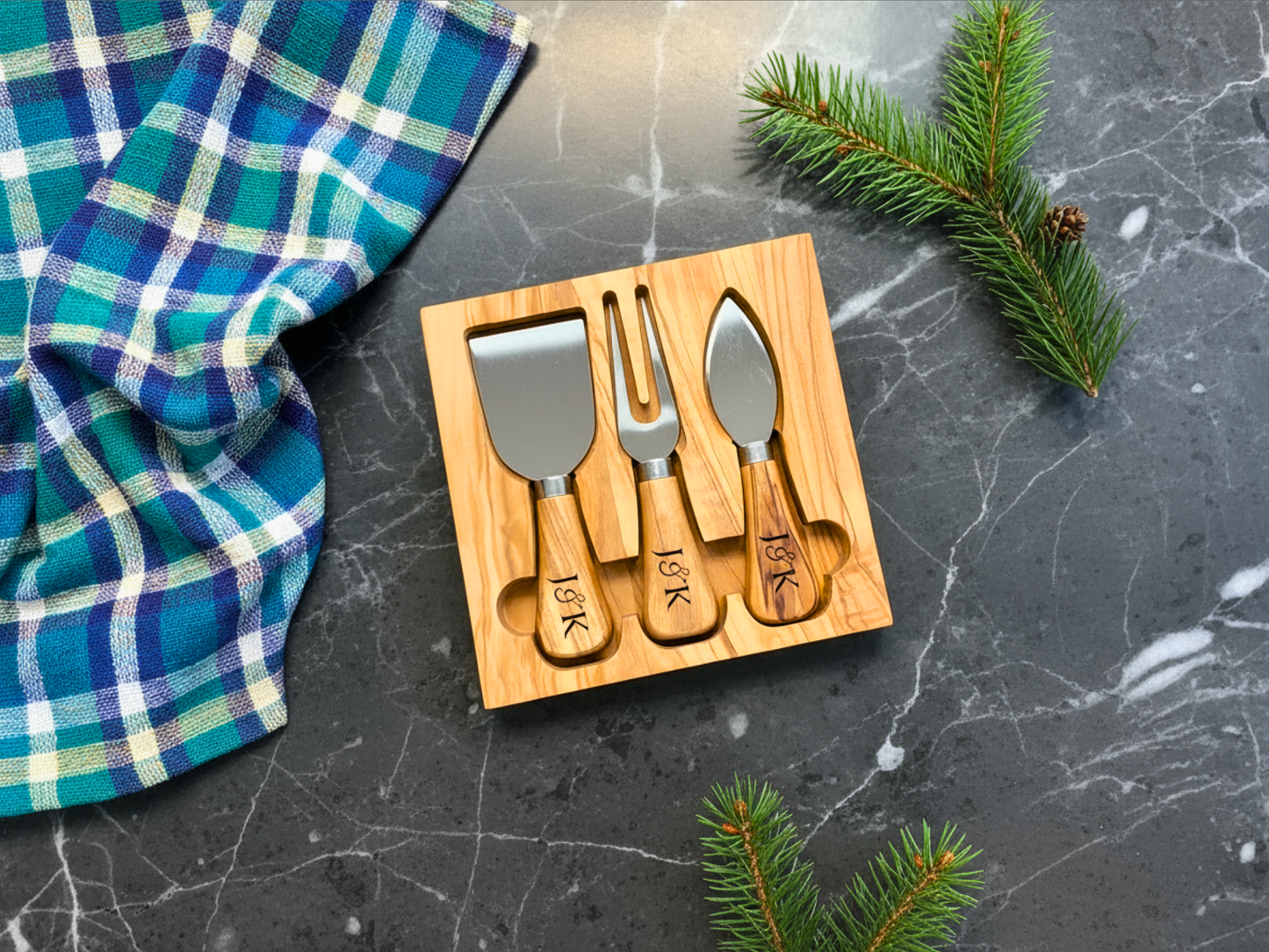 Personalized Olive Wood Live Edge Charcuterie Board