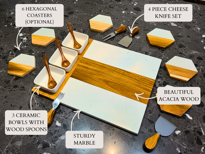 Personalized Acacia Wood & Marble Charcuterie Board