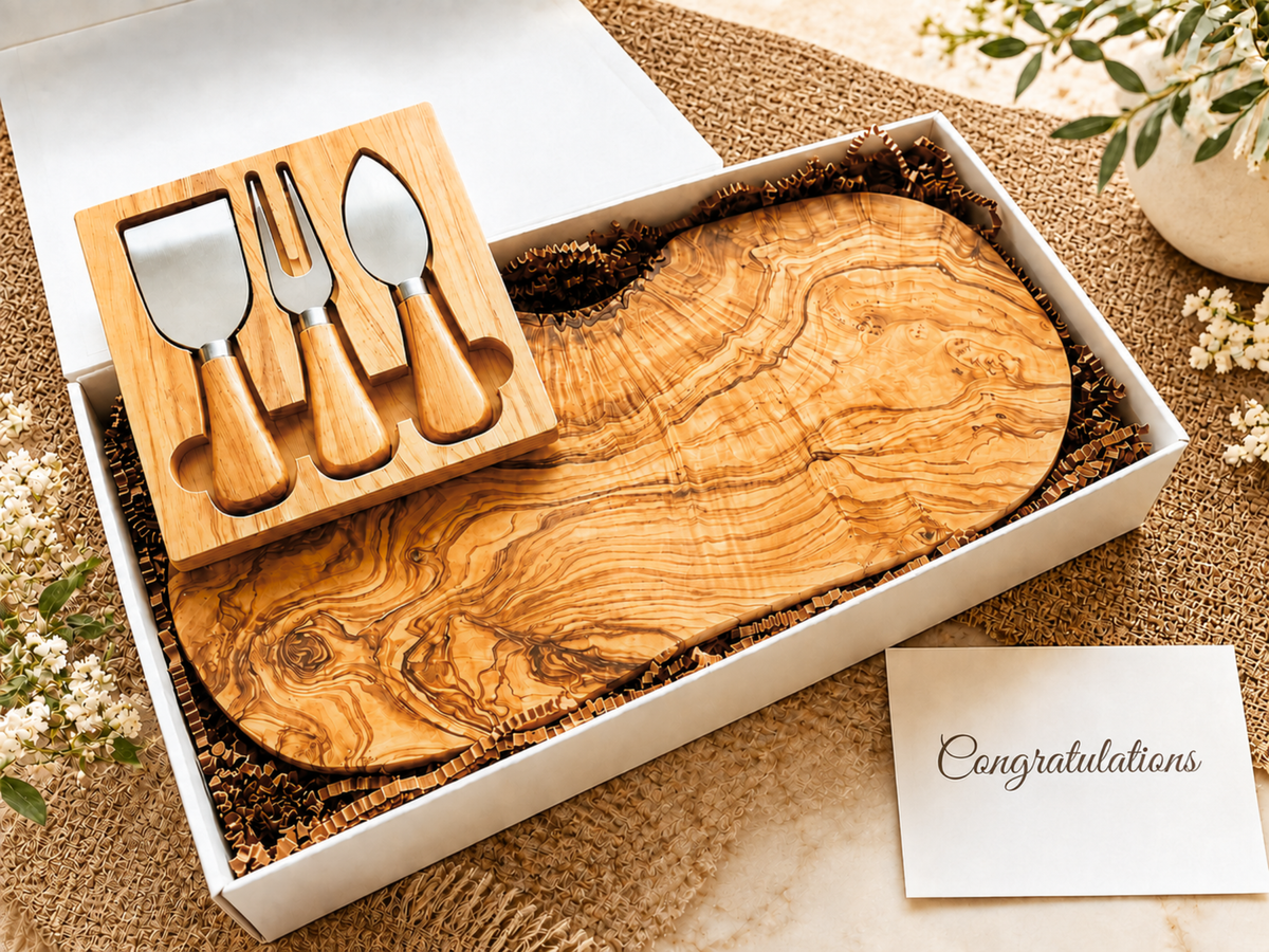 Personalized Olive Wood Live Edge Charcuterie Board