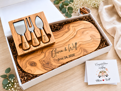 Personalized Olive Wood Live Edge Charcuterie Board