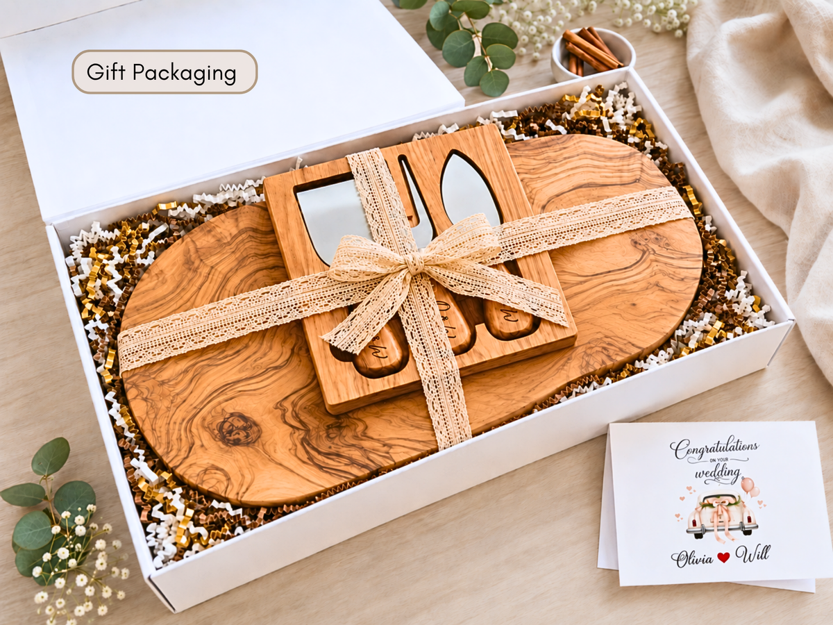 Personalized Olive Wood Live Edge Charcuterie Board