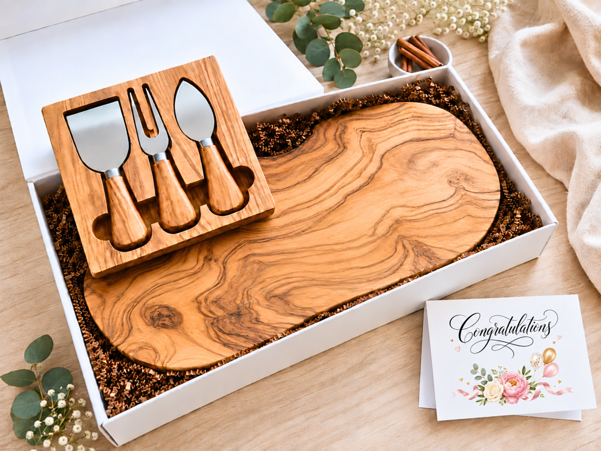Personalized Olive Wood Live Edge Charcuterie Board