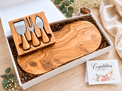 Personalized Olive Wood Live Edge Charcuterie Board