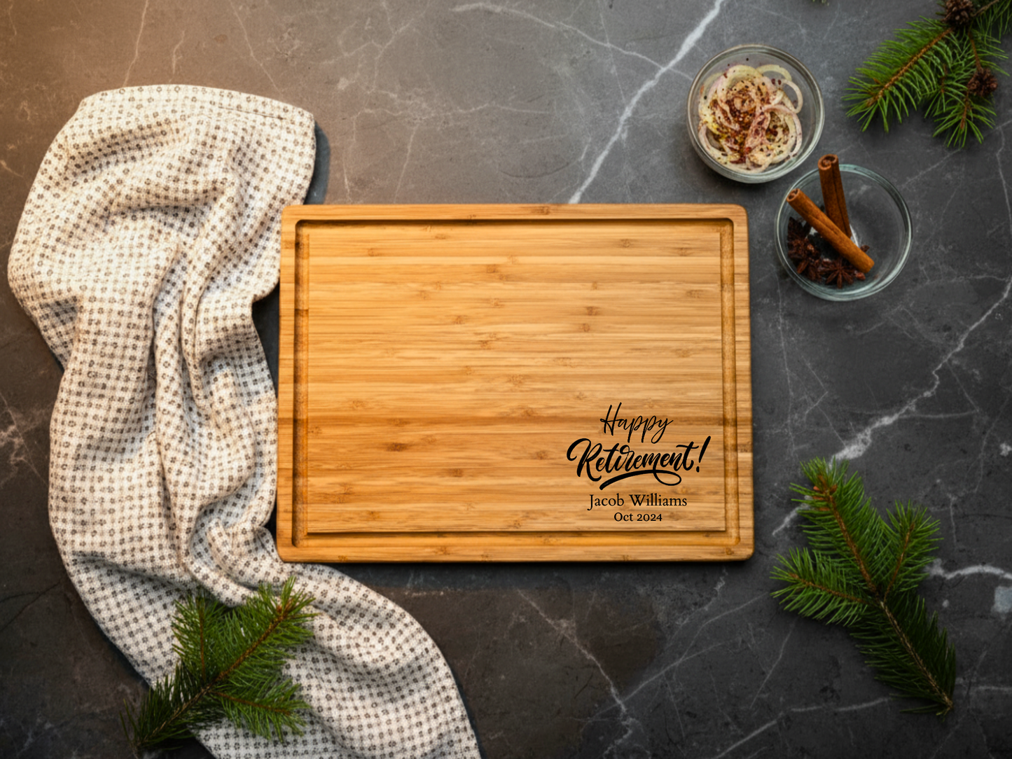 Personalized Retirement Gift Bamboo Board