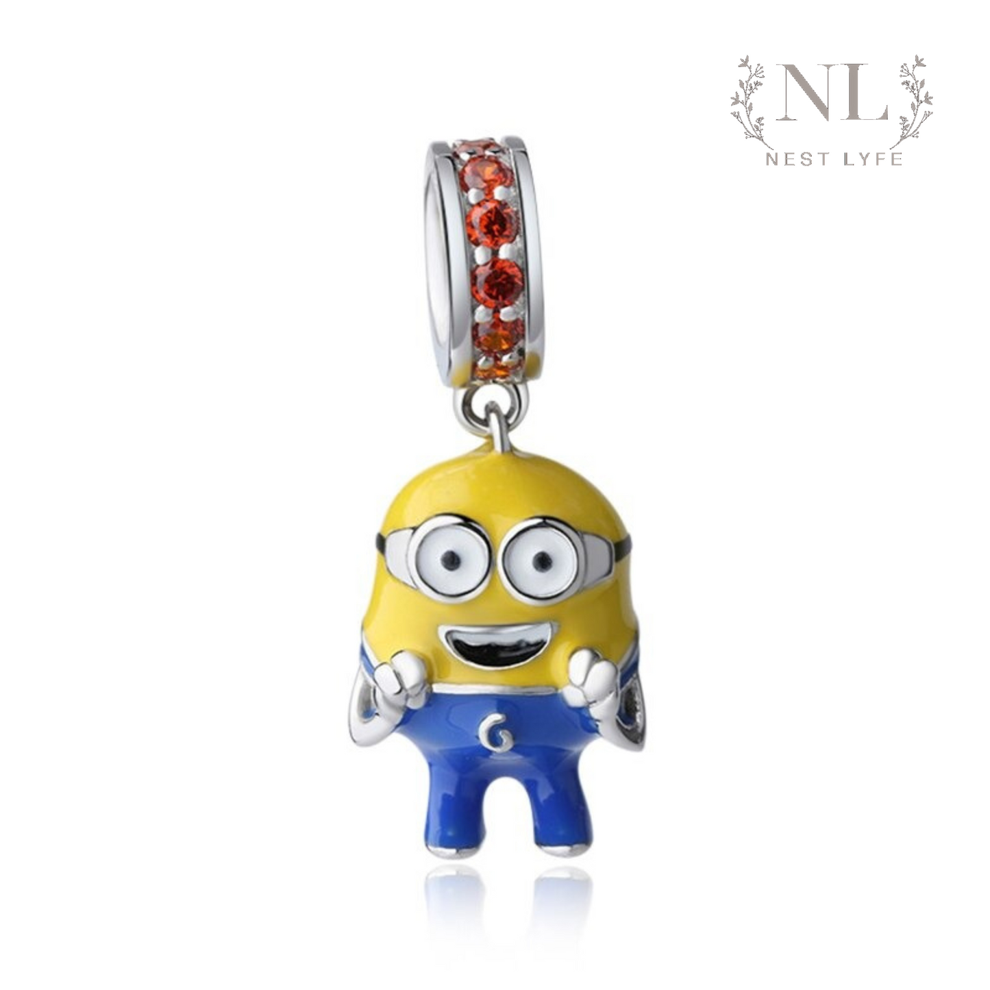 S925 Sterling Silver Minion (from Despicable Me) Charm, Bob Minion Charm