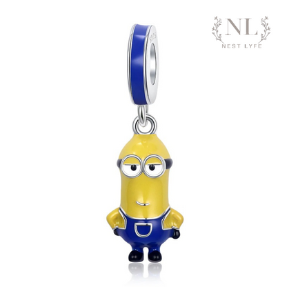 S925 Sterling Silver Minion (from Despicable Me) Charm, Bob Minion Charm