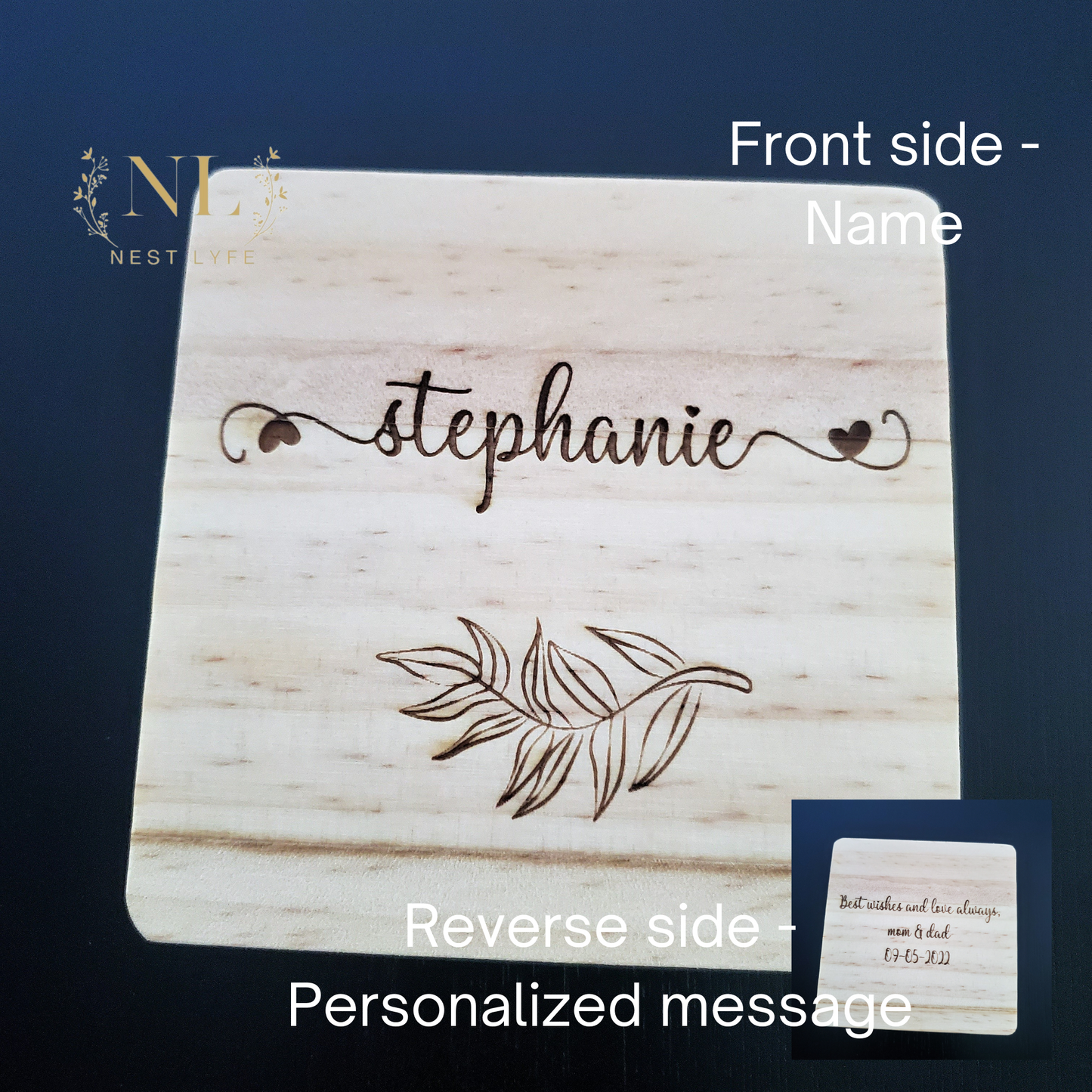 Personalized Name Wood Coaster